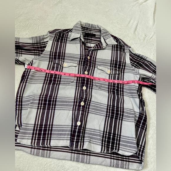 ALLSAINTS Oversized Purple Plaid Shirt Jacket/Shacket - Large - Picture 2 of 8